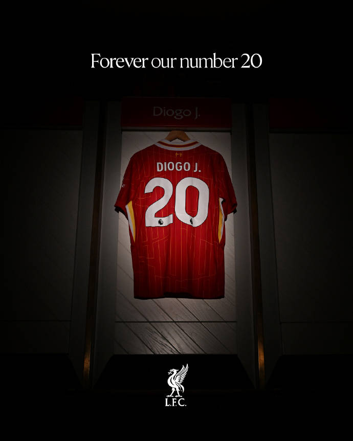 皇冠手机App_纪念若塔皇冠手机App！利物浦官方：俱乐部各级别永久退役20号球衣